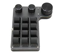 Luqeeg Teclado Mecánico de 12 Teclas y 3 Perillas, Interruptor Rojo Resistente Al Agua, a Prueba de Polvo, Diseño Ergonómico con Control de Volumen, Controles Personalizables para, Vista, OS X