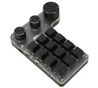 Luqeeg Teclado Mecánico de 12 Teclas y 3 Perillas, Interruptor Rojo Resistente Al Agua, a Prueba de Polvo, Diseño Ergonómico con Control de Volumen, Controles Personalizables para, Vista, OS X