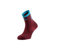 Lurbel Aitana Four - Calcetines con Amortiguación, Trail Running Unnisex, Transpirables y Antiolor, Ajuste Cómodo, Para carreras y Senderismo, Gran durabilidad. (XL - Granate/Turquesa)