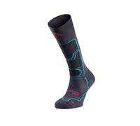 Lurbel Bernina Six, Calcetines térmicos, Calcetin de esquí, Calcetines altos, Calcetin para la nieve, transpirables y anti-olor, unisex. (L - Marengo/Turquesa)
