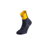 Lurbel Calacetines para trail Desafio Four SS26 - Calcetines unisex, transpirables, antiampollas y antiolor con amortiguación. (FR/ES, Letras, XL, Regular, Regular, Gris Oscuro/Amarillo)