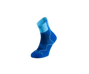 Lurbel Calacetines para trail Desafio Four SS26 - Calcetines unisex, transpirables, antiampollas y antiolor con amortiguación. (FR/ES, Letras, M, Regular, Regular, Azul Royal/Azul Claro)