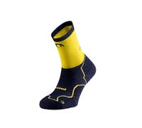 Lurbel Calcetines Edición Especial Maratón de Madrid Tiwar Five, Calcetines para running, Calcetín sin costuras y transpirables, Calcetín anti-ampollas. (XL - Marino/Amarillo)