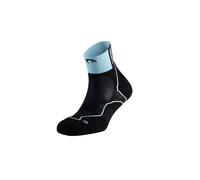 Lurbel Calcetines para trail Desafio Three SS26 - Calcetines unisex, transpirables, antiampollas y antiolor con amortiguación. (S - Negro/Azul Costa)