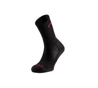 Lurbel Camino Five, Calcetín sin costuras, Calcetines para caminar, Calcetines de senderismo, Transpirables, Calcetín Unisex. (M - Negro/Rojo)