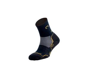 Lurbel Camino Four, Calcetín Sin costuras, Calcetín para caminar, Calcetines de senderismo, Transpirables, Calcetines Unisex. (XL - A. Marino/Amarillo)