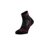 Lurbel Desafío Three - Calcetines de trail running unisex, Calcetin transpirable, antiampollas y antiolor, Calcetines con amortiguación, Calcetin tobillero para trail. (39-41, Negro/Rojo)