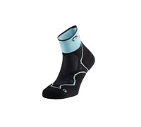 Lurbel Desafío Three - Calcetines de trail running unisex, Calcetin transpirable, antiampollas y antiolor, Calcetines con amortiguación, Calcetin tobillero para trail. (XL - Azul Costa/Negro)