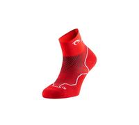 Lurbel Distance Three - Calcetines Running Bajos Unisex, Sin Costuras, Transpirables, Anti-olor y Anti-ampollas, Con Amortiguación para Correr (XL - Rojo/Blanco)