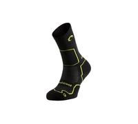 Lurbel Logan Five, Calcetines sin costuras, calcetines de trekking, calcetines Anti-ampollas, Anti-olor y transpirables. Unisex. (XL - Negro/Verde Manzana)