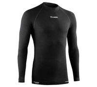 Lurbel Merino Long Sleeves, Camiseta Primera Capa, Camiseta Térmica, Camiseta de Lana Merino, Camiseta Transpirable y Anti-Olor, Camiseta Outdoor, Ropa Interior térmica. (Negro - S)