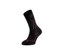 Lurbel Posets Five, Calcetín para trekking, calcetín sin costuras, calcetines de lana, calcetines térmicos, anti-ampollas, unisex. (M - (39/41), Black/Fuchsia)