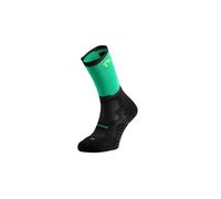 Lurbel Rise Five, Calcetines de trail running, transpirables, calcetines anti-ampollas, calcetines unisex, calcetín altos para correr. (FR/ES, Letras, S, Regular, Regular, Negro/Verde)
