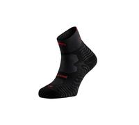 Lurbel Stone Pro, Calcetines de Trail running, Calcetines para competir, Sin costuras, Calcetín transpirable, tobilleros, Unisex (L - Negro/Rojo)