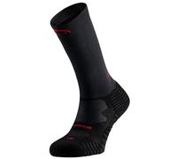 Lurbel Stone Pro Six Compression, Calcetines de Trail running, calcetines para competir, Sin costuras, calcetín transpirable, Compresivo, Unisex (M - Negro/Rojo)