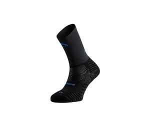 Lurbel Street Pro Five Compression - Calcetines de running compresivos unisex, Calcetín antiampollas y transpirables, Calcetines para larga distancia, para asfalto. (S - Pequeña, Negro/Azul)