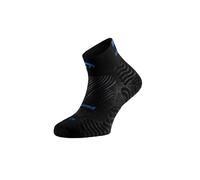 Lurbel Street Pro Three, Calcetines de correr, Anti-ampollas, calcetines de running, calcetín transpirable, calcetines de marathon. Unisex (L - Grande, Negro/Azul)