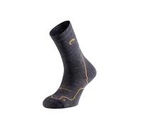 Lurbel, Taiga Five, Calcetines de lana merino, Calcetin Outdoor, Calcetines térmicos, Calcetin Trekking, Transpirables. (S - Gris Oscuro/Amarillo)