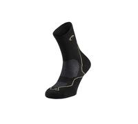 Lurbel Tierra Five, Calcetines Anti-ampollas, calcetines para Trekking, Transpirables y Anti-olor, Calcetines para senderismo, sin costuras. (FR/ES, Letras, S, Regular, Regular, Negro/verde)