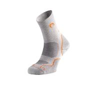 Lurbel Tierra Four, Calcetines anti-ampollas, calcetines de senderismo, calcetín para caminar, sin costuras y transpirable, calcetines Unisex. (XL (4-47), Gris/Naranja)