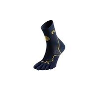 Lurbel Tierra Peregrino Toe Four, Calcetín con separación de dedos, Calcetín para Trekking, Calcetines Transpirables, Sin Coturas (L - Azul Marino/Amarillo)