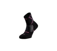 Lurbel Track Four - Calcetines de trail running unisex, Calcetín con alta amortiguación, para competir, transpirables, antiampollas y antiolor (FR/ES, Letras, M, Regular, Regular, Negro/Fuchsia)