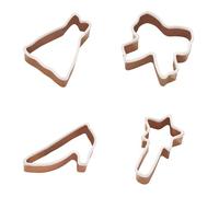 Lurch 10550 - Juego de 4 moldes para galletas con forma de princesa, varita mágica, tacón alto, lazo, vestido de acero inoxidable con revestimiento de silicona