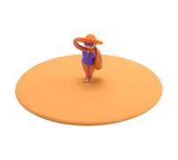 Lurch 210846 My Deckel Beach Girls Theresa - Funda de cristal de silicona platino sin BPA (10,5 cm de diámetro), color naranja