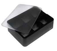 Lurch Ice Former Premium - Heladera de silicona con tapa para seis cubitos de hielo de 5 cm, color negro