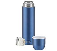 Lurch 240914 - Termo para bebidas calientes y frías (acero inoxidable, doble pared con vaso, 0,45 L), color azul