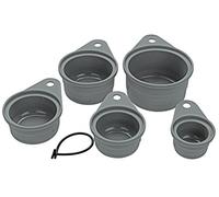 Lurch 70261 Juego de vasos medidores (5 piezas) para medir ingredientes en unidades de taza Ma de silicona 100% libre de BPA, color gris, 13 x 10 x 6 cm