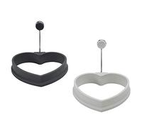 Lurch 70270 - Juego de 2 moldes con forma de corazón para huevos, 100% silicona platino, sin bisfenol A, color gris claro