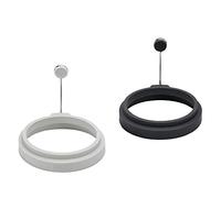 Lurch 70271 - Juego de 2 moldes redondos para huevos, 100% silicona platino, sin bisfenol A, color gris claro