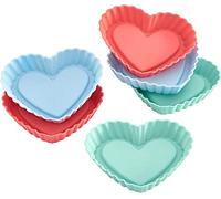 Lurch 83017 FlexiForm tortelett Corazón - Juego de 6, Silicona, Multicolor, 12,5 x 12,5 x 5,3 cm