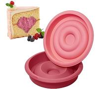 Lurch 85033 Flexi Forma Redondo con Corazón Relleno 2teilig, 21 cm, Silicona, Rojo, 25 x 25 x 5 cm