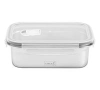 Lurch - Fiambrera de acero inoxidable de con tapa de plástico sin BPA, 1200 ml, plateado y transparente