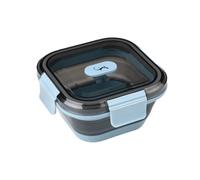 Lurch Fiambrera de silicona, 500 ml, color azul congelado, plegable y a prueba de fugas, fiambrera para viajes