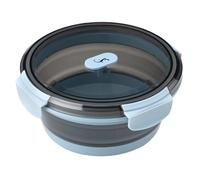 Lurch Fiambrera de silicona redonda de 800 ml, color azul congelado, plegable y a prueba de fugas, fiambrera para viajes