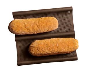 Lurch FlexiForm 85080 Ciabatta - Alfombrilla para hornear (2 ciabattas crujientes, 29,5 x 26 cm), color marrón