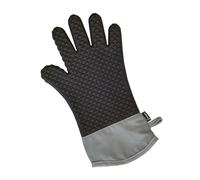 Lurch Guante para Hornear con 5 Dedos Grip para una protección óptima del Calor y máxima Seguridad de Agarre, Silicona/Textil Negro