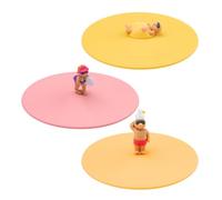 LURCH Juego de 3 tapas de silicona My Tap Beach Friends, Tina Tenis, Dave Dune y Sam Seagull, 3 tapas de silicona para vasos, sin BPA, aptas para lavavajillas, reutilizables, silicona