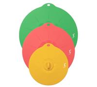 Lurch Juego de 3 tapas universales, tapas de silicona reutilizables (16 cm, 21 cm, 25 cm), aptas para alimentos, elásticas, aptas para microondas y lavavajillas, herméticas y sostenibles