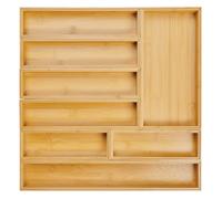 Lurch Juego de 8 cajas organizadoras de bambú con ocho prácticas cajas apilables