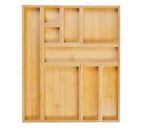 Lurch Juego de 9 cajas organizadoras de bambú con 9 cajas apilables