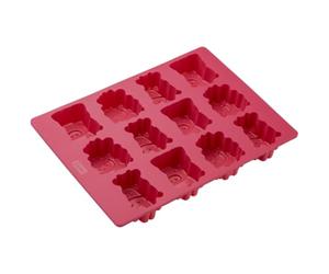 Lurch My Little Farm - Molde de silicona para 12 mini pasteles, diseño de animales, color rosa