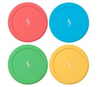 Lurch Tapas de silicona para vasos de yogur, juego de 4, cierre hermético para tazas de 500 g, sin BPA, apto para alimentos y reutilizables, apto para lavavajillas y microondas