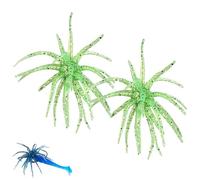 Lure Bait for Black Pits, Simulation Sea Erizo Bait, Tentácle Creature Lure, Lifelike Soft Sea Erizo Fishing Lure with Multiple Tentácles for Bass Trout Crappie (Verde)