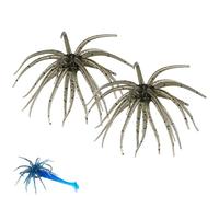 Lure Bait for Black Pits, Simulation Sea Erizo Bait, Tentácle Creature Lure, Lifelike Soft Sea Erizo Fishing Lure with Multiple Tentácles for Bass Trout Crappie (Gray)