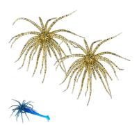 Lure Bait for Black Pits, Simulation Sea Erizo Bait, Tentácle Creature Lure, Lifelike Soft Sea Erizo Fishing Lure with Multiple Tentáculos for Bass Trout Crappie (Gold)