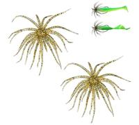 Lure Bait for Black Pits, Simulation Sea Urchin Bait, Tentácle Creature Lure, Soft Artificial Sea Erizo Fishing Lure for Bass Trout Crappie, Freshwater Saltwater (Gold)